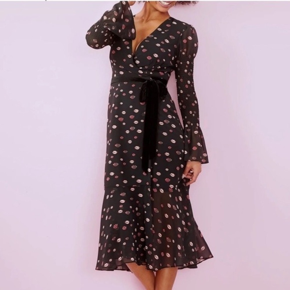 Hutch x Modcloth‎ Truth from My Red Lips Wrap Midi Dress Plus Size 1X